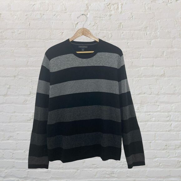 Banana Republic Luxury Cashmere Blend Stripe Sweater L - Picture 2 of 13